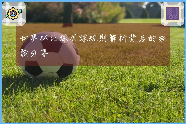世界杯让球买球规则解析背后的经验分享